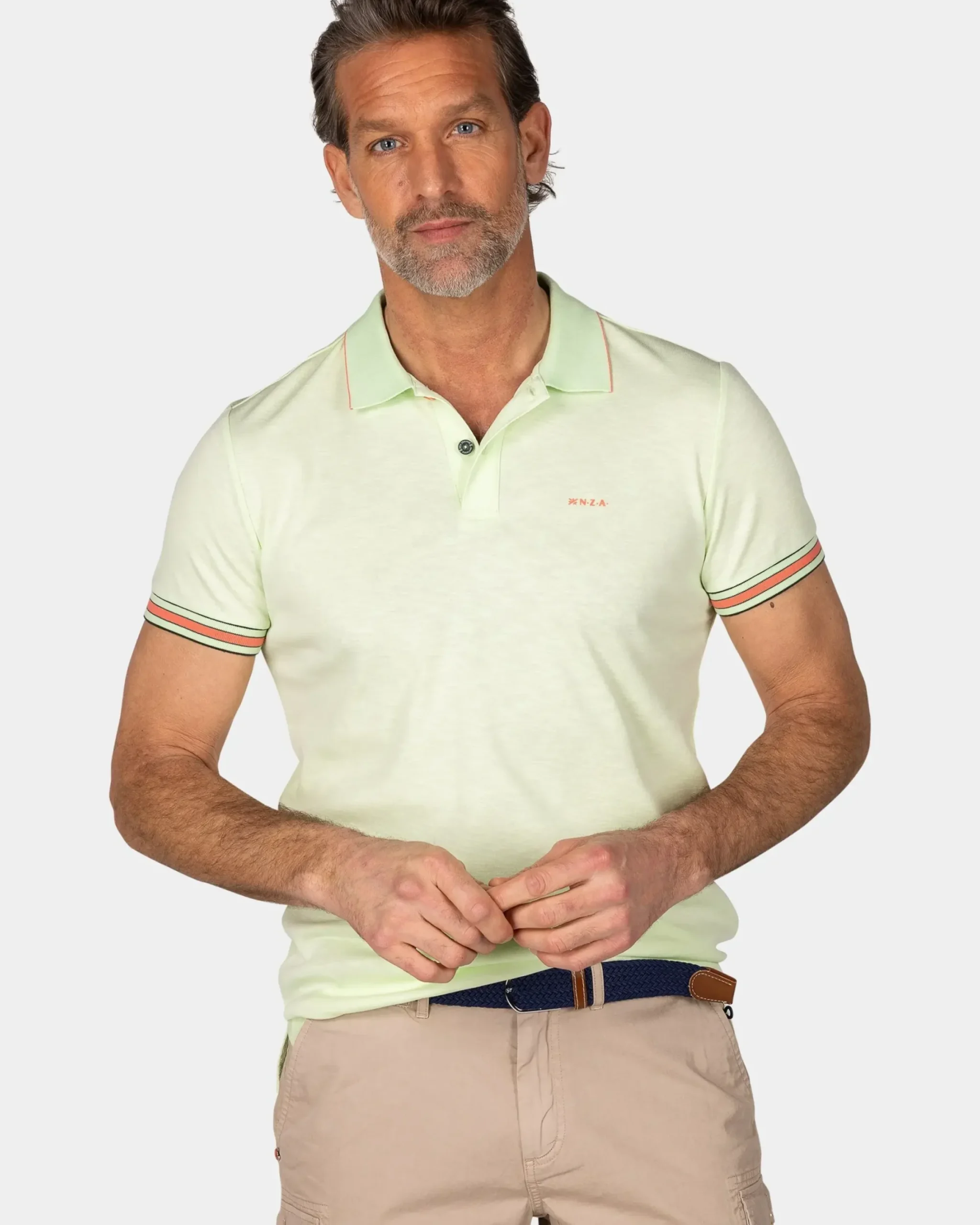 Basic lichtgroene effen polo