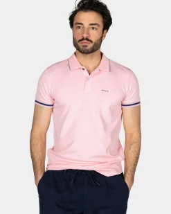 Basic pastelroze effen polo