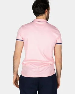 Basic pastelroze effen polo