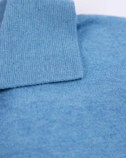 Basis felblauw poloshirt