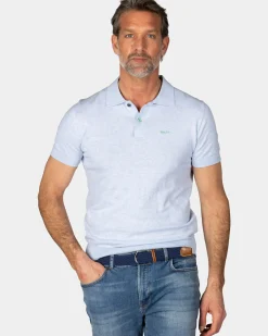 Basis lichtblauw poloshirt
