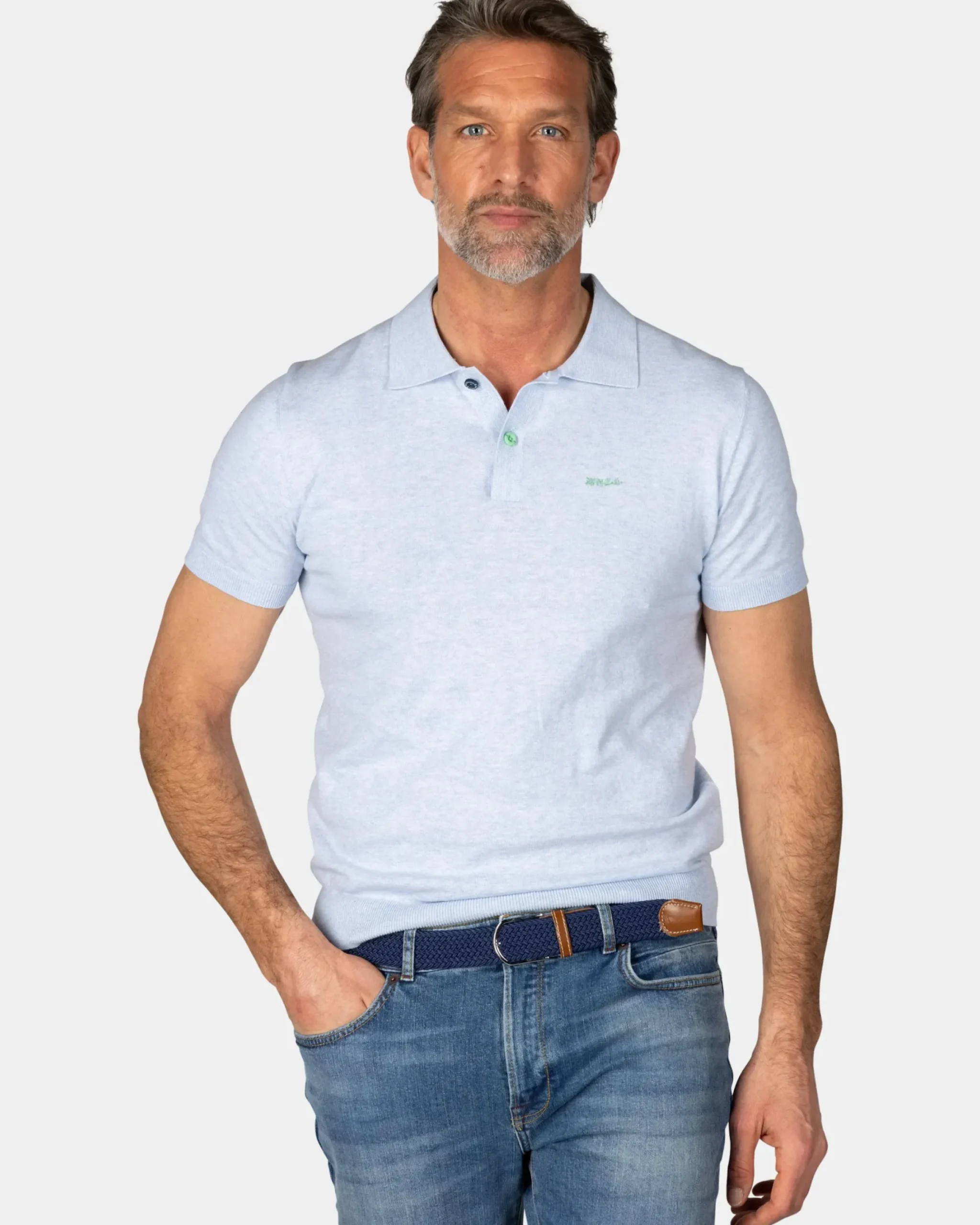 Basis lichtblauw poloshirt