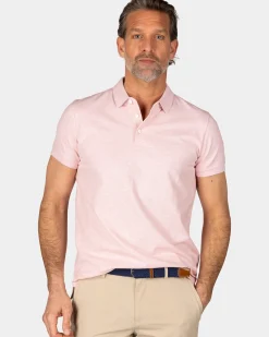 Basis pastelroze katoenen polo