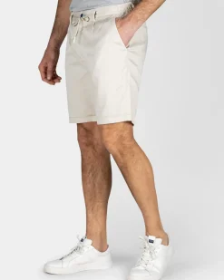 Beige chino short met stretch