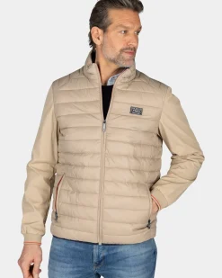 Beige gewatteerd jack