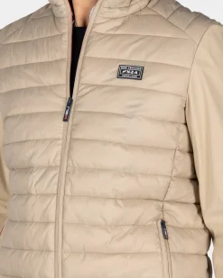 Beige gewatteerd jack