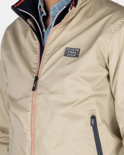 Beige katoenen bomberjack