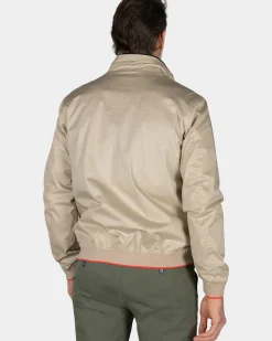 Beige katoenen bomberjack
