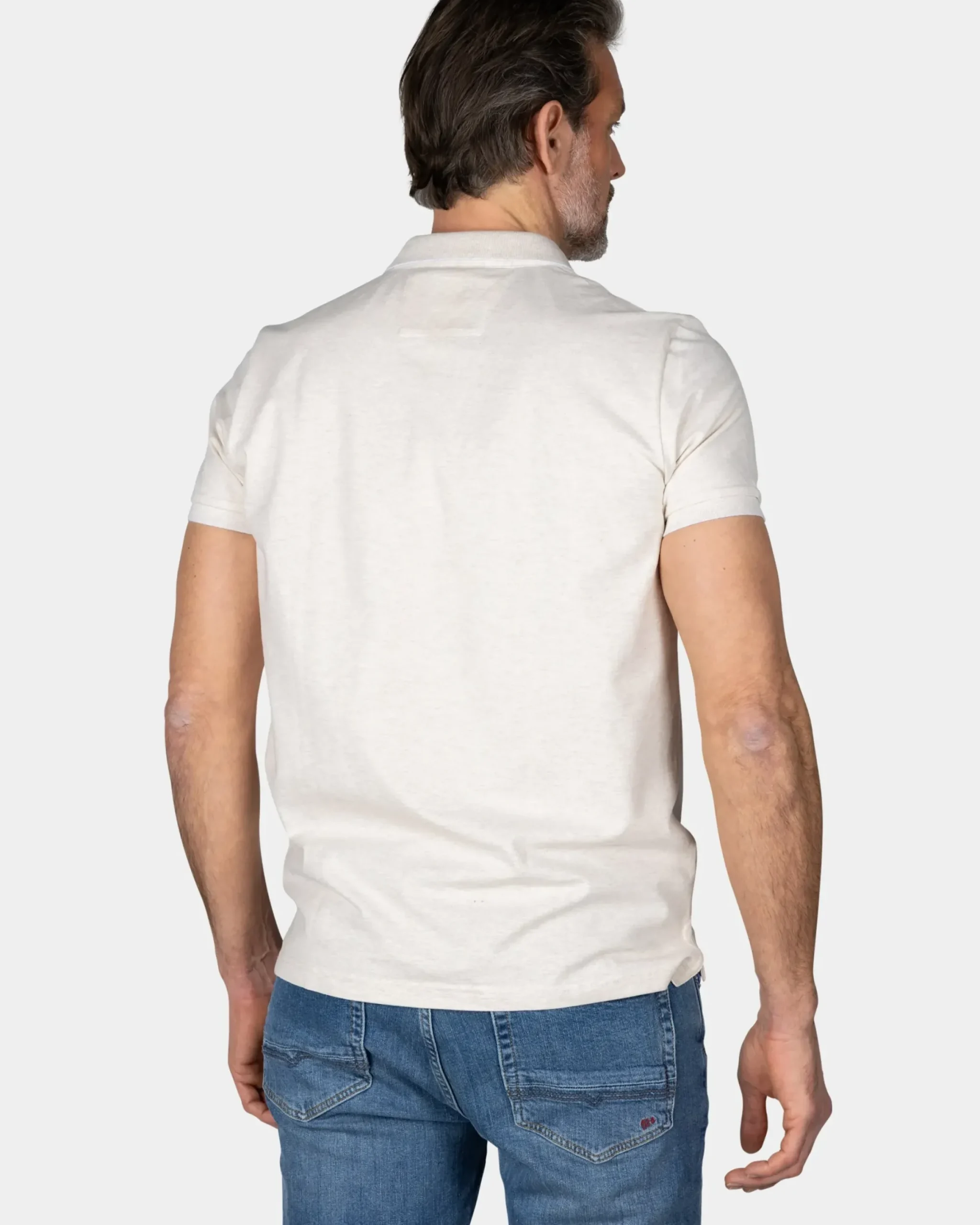 Beige katoenen polo