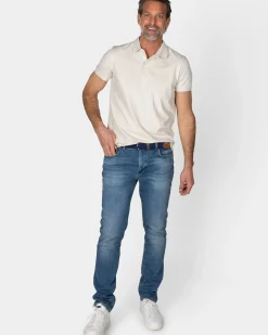 Beige katoenen polo