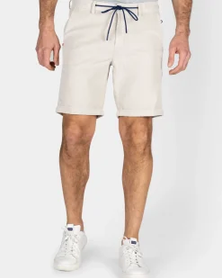 Beige korte broek van rib