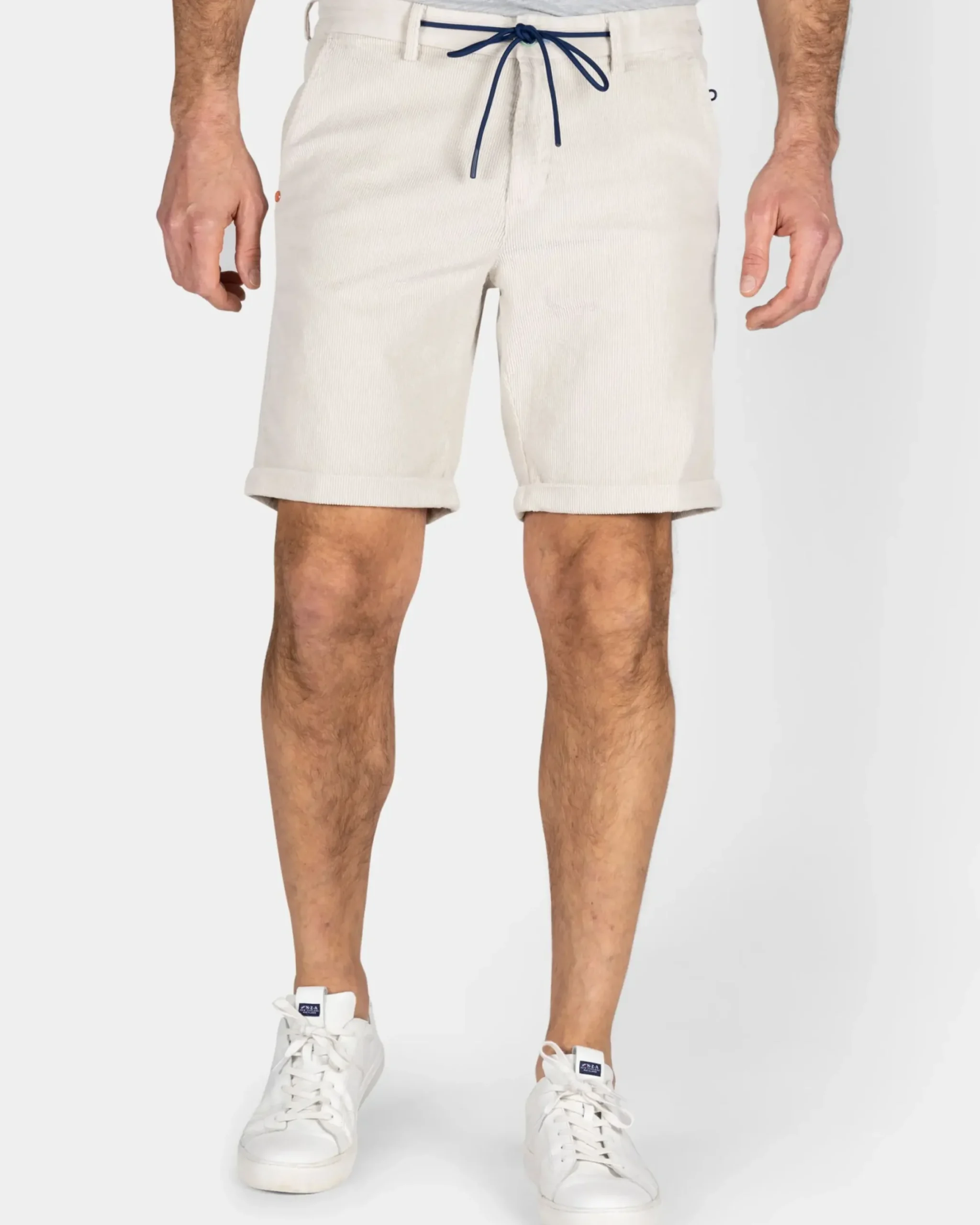 Beige korte broek van rib