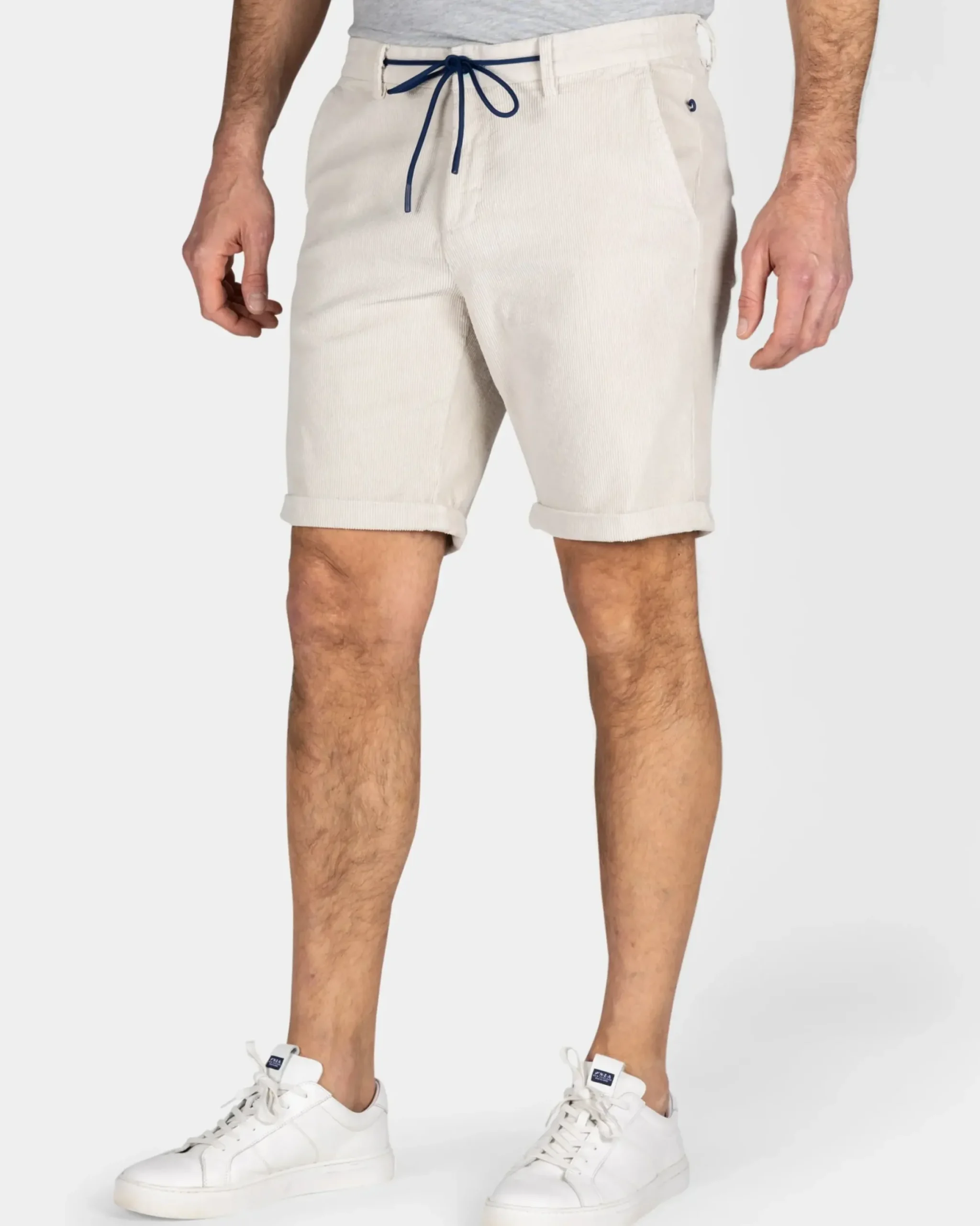 Beige korte broek van rib