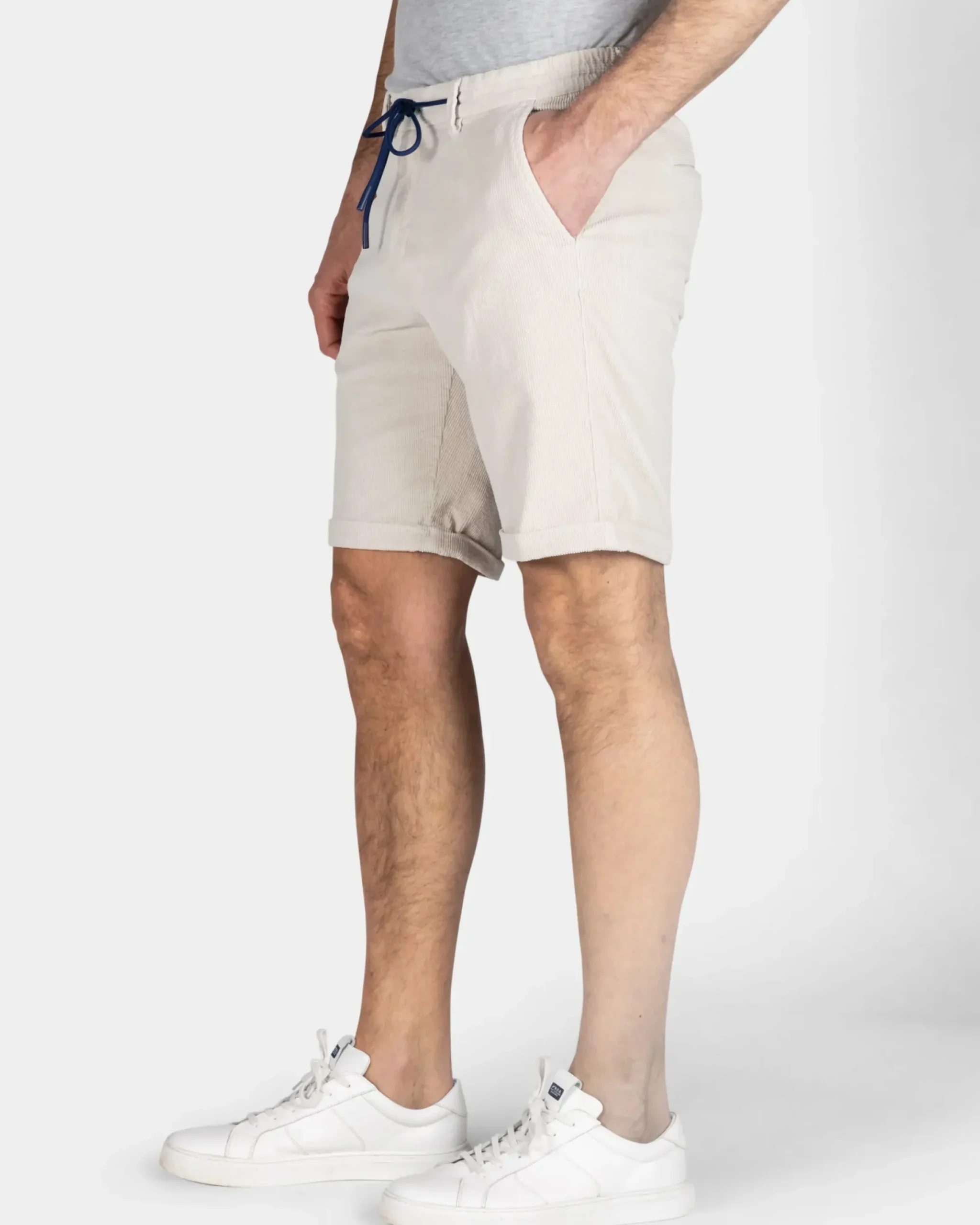 Beige korte broek van rib