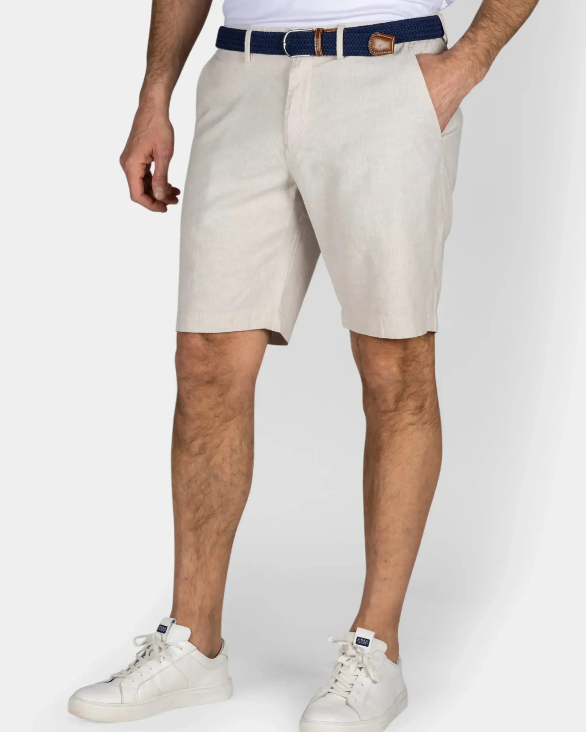 Beige linnen cargo short