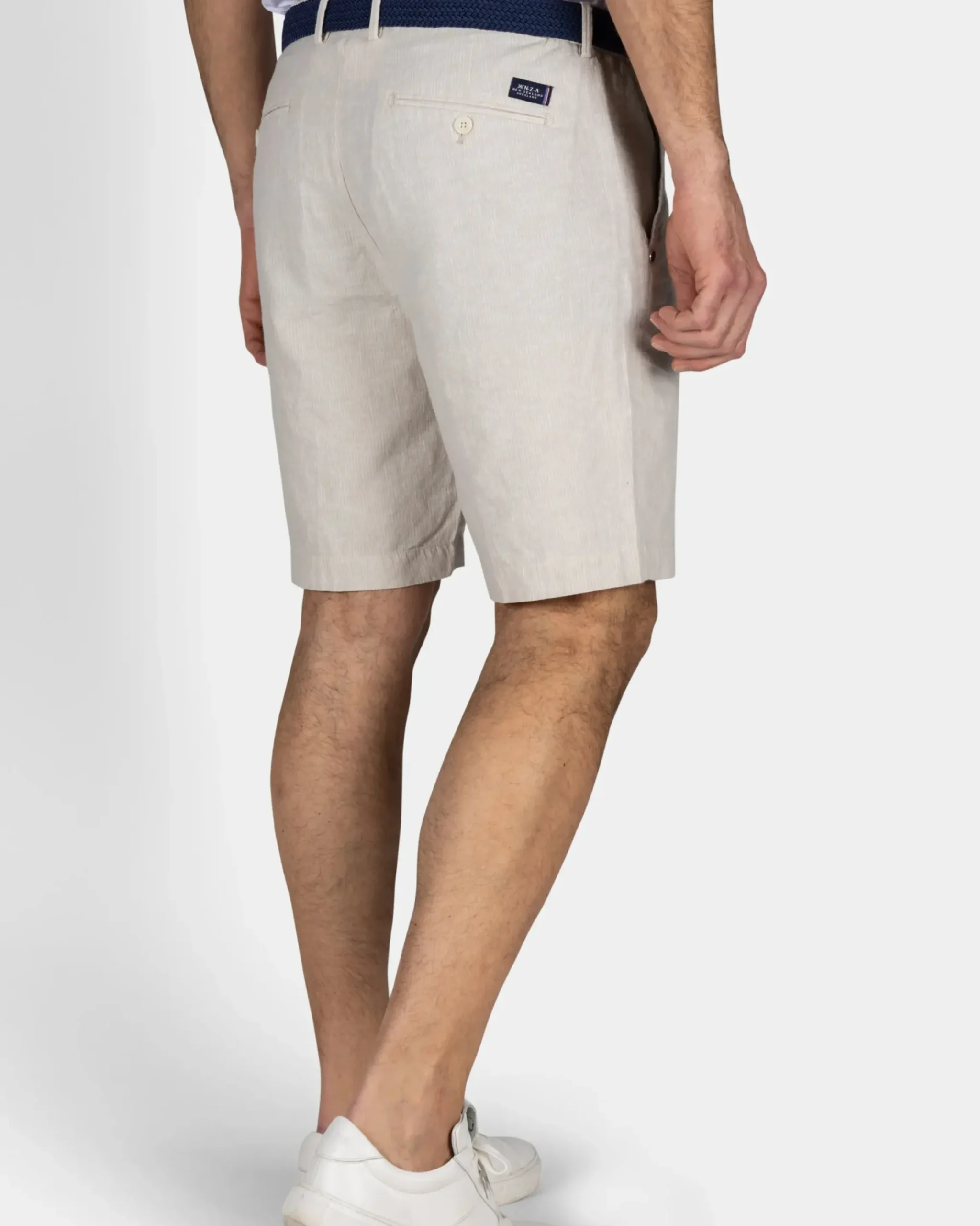 Beige linnen cargo short