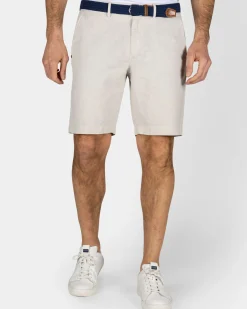 Beige linnen cargo short