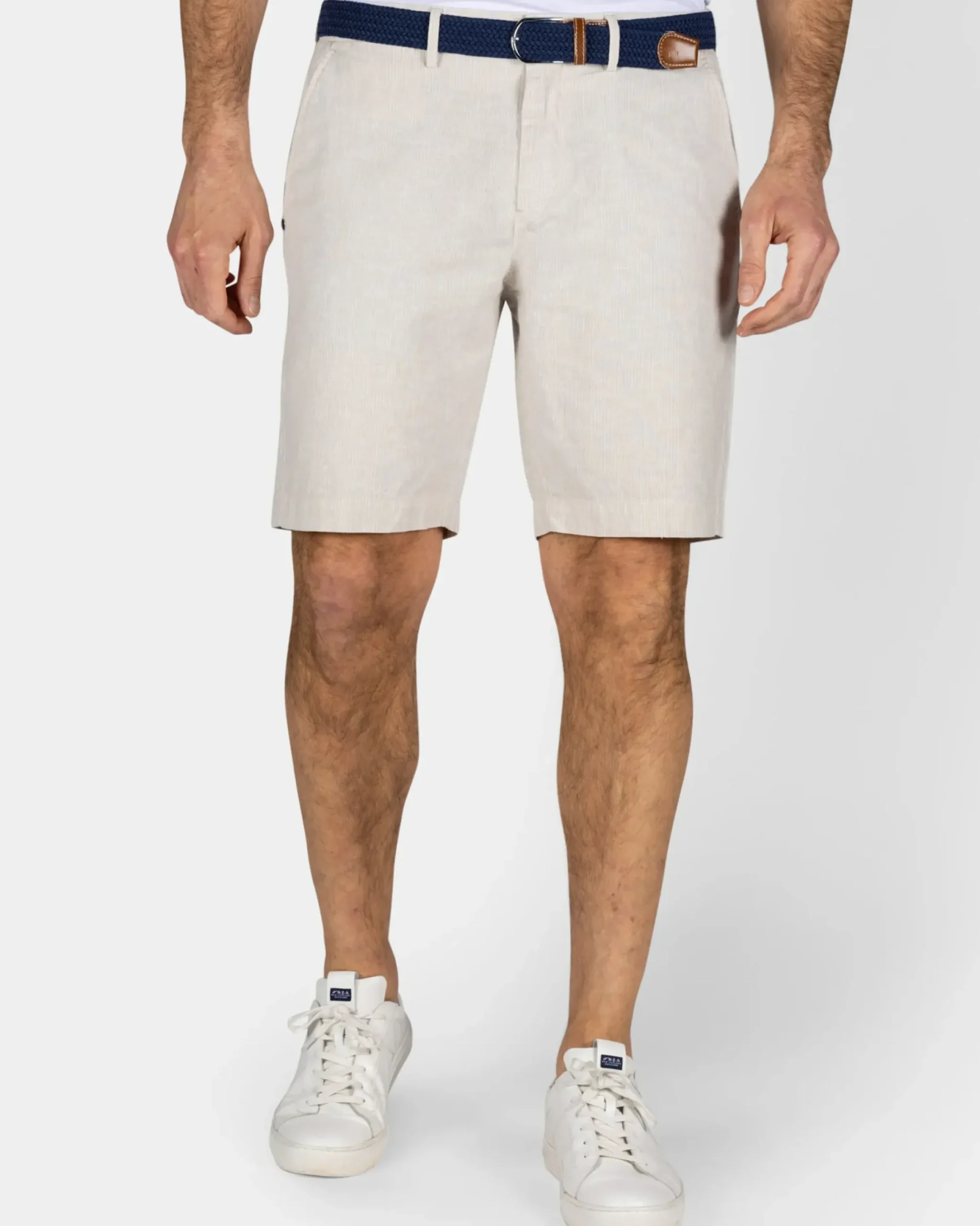 Beige linnen cargo short