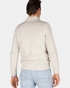 Beige pullover met halve rits - Dusty Army