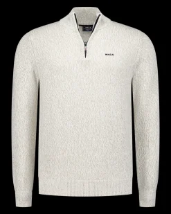 Beige pullover met halve rits - Dusty Army