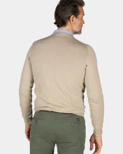 Beige trui met ronde hals