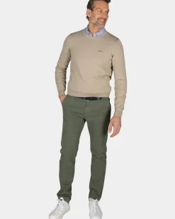 Beige trui met ronde hals