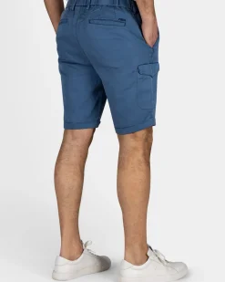Blauw cargo short met stretch