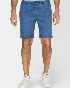 Blauw chino short met stretch