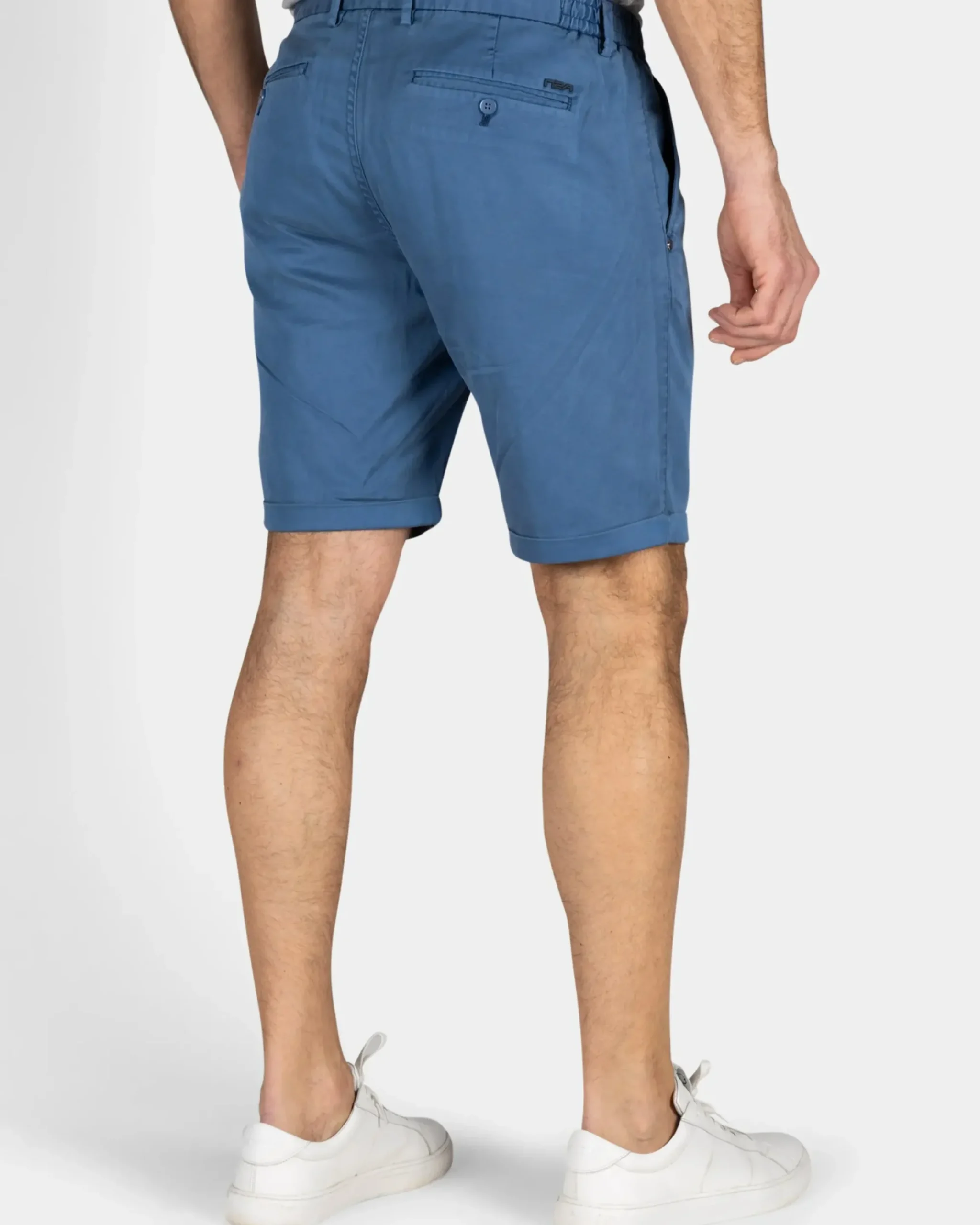 Blauw chino short met stretch