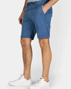 Blauw chino short met stretch