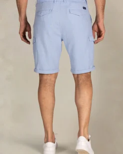 Blauwe cargo shorts met elastaan