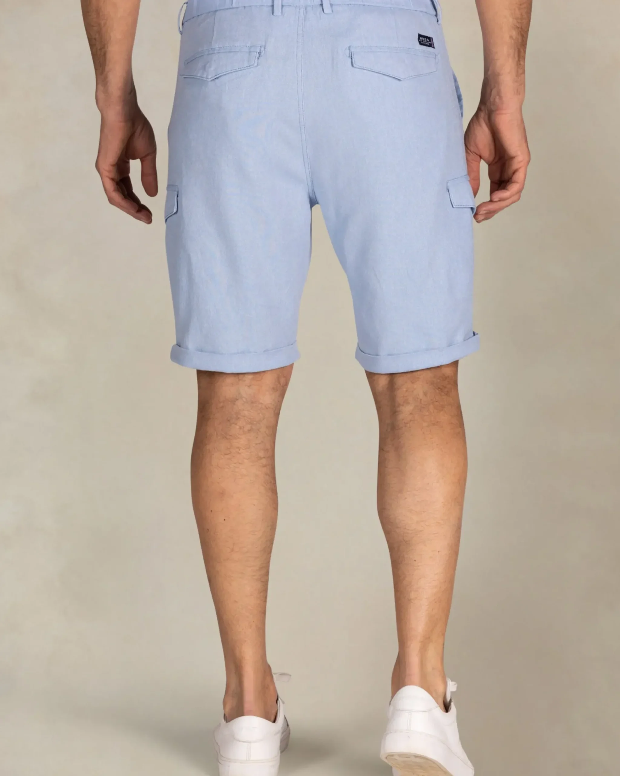 Blauwe cargo shorts met elastaan
