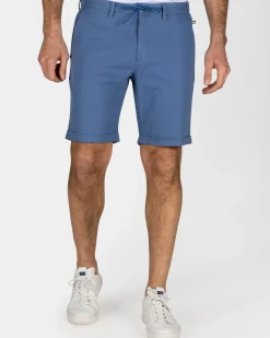 Blauwe chino short met stretch