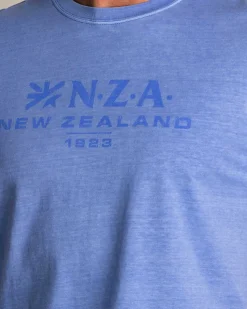 Blauw effen t-shirt met NZA logo