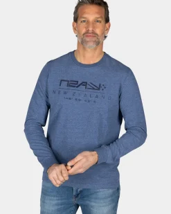 Blauwe katoenen longsleeve