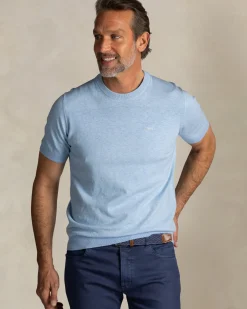 Blauwe katoenen longsleeve