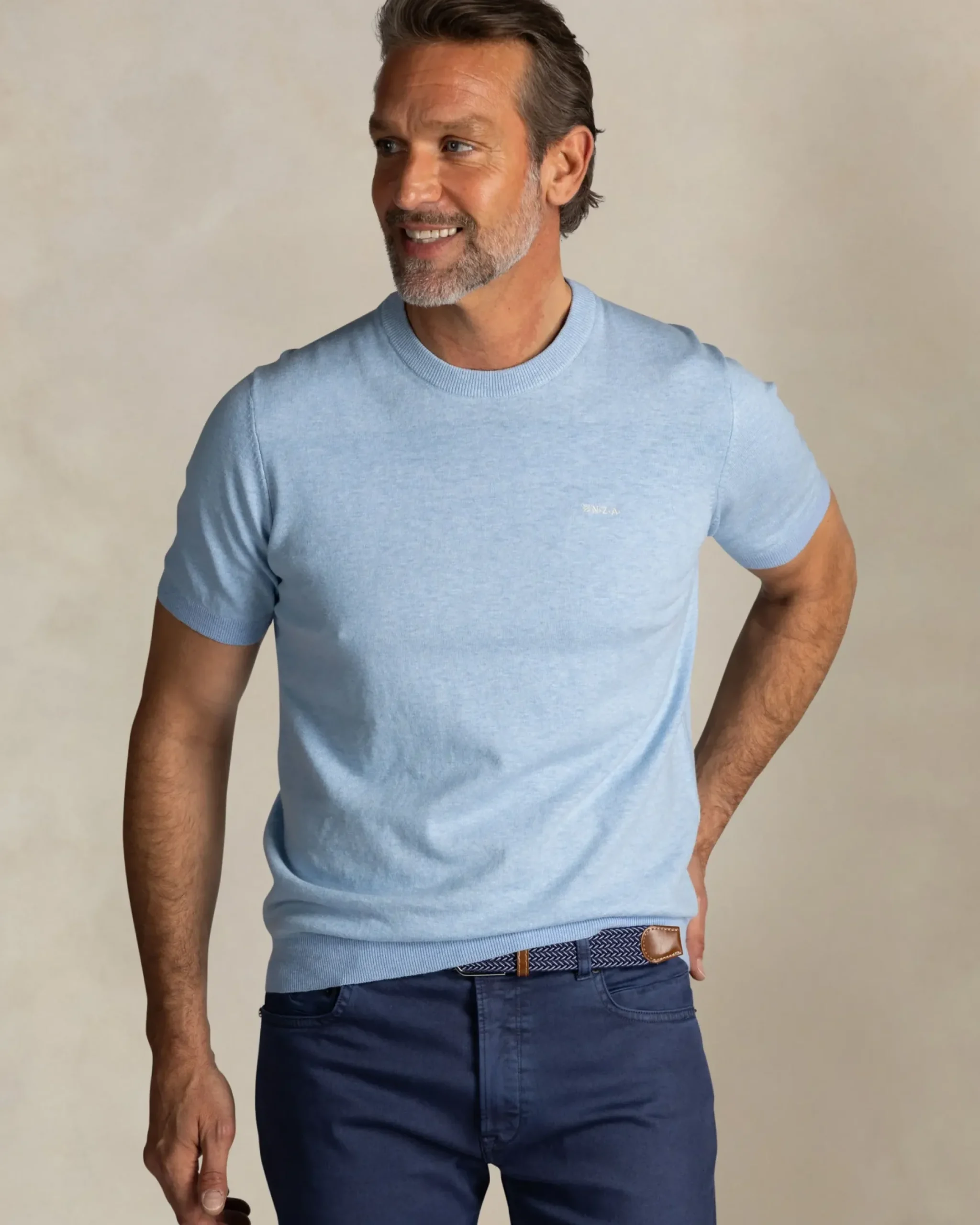 Blauwe katoenen longsleeve