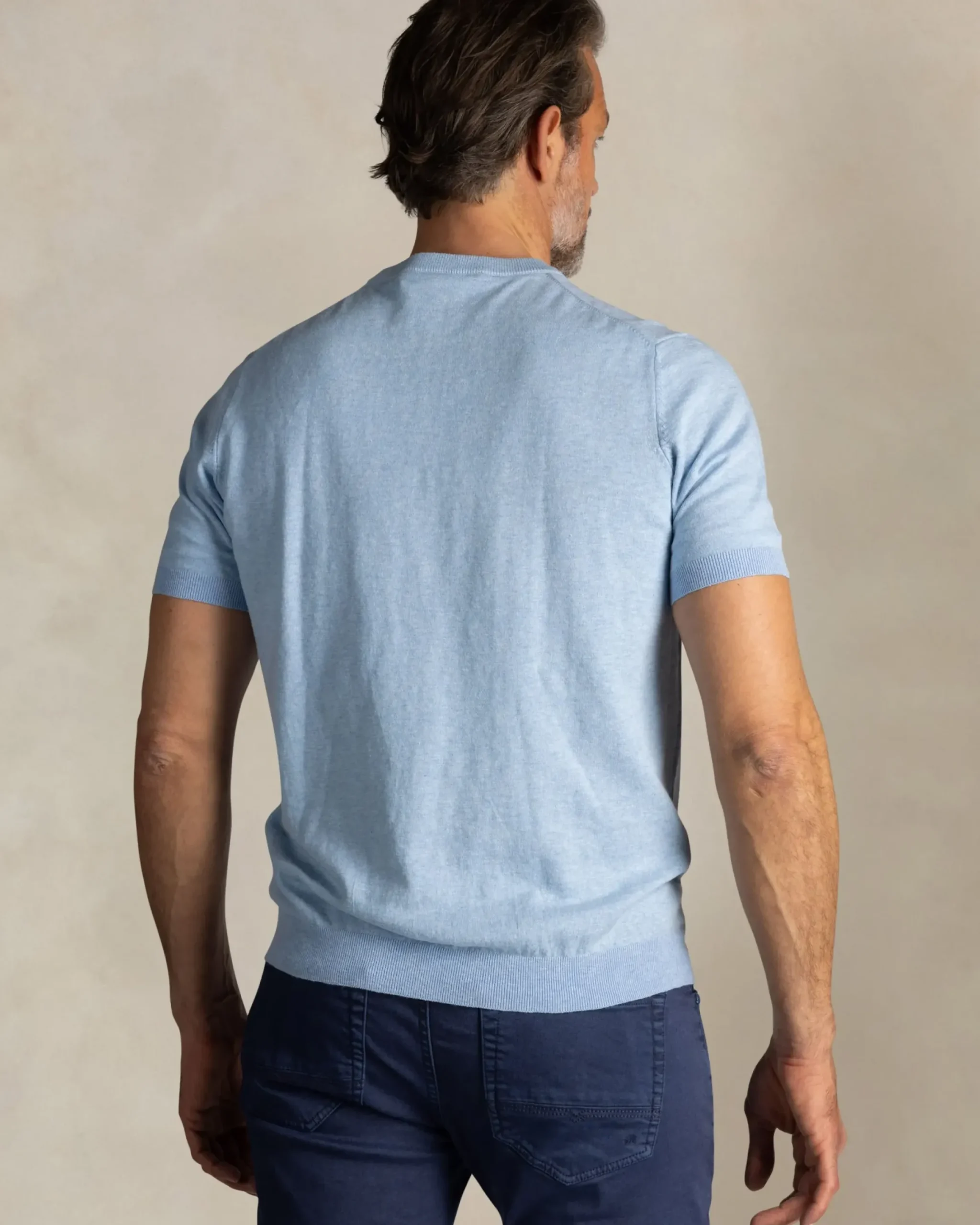 Blauwe katoenen longsleeve