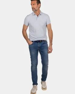 Blauwe polo - Marble Blue