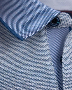 Blauwe polo met modaal