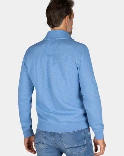 Blauwe sweater met halve rits - Frozen Blue