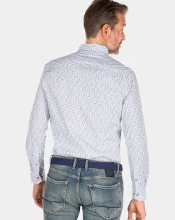 Blauw geprint katoenen overhemd - Rhythm Blue