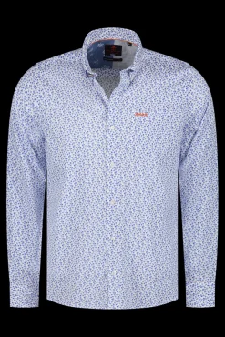 Blauw geprint katoenen overhemd - Rhythm Blue