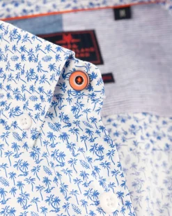 Blauw geprint katoenen overhemd - Rhythm Blue