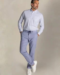 Blauw geruite katoenen overhemd met knoopsluiting