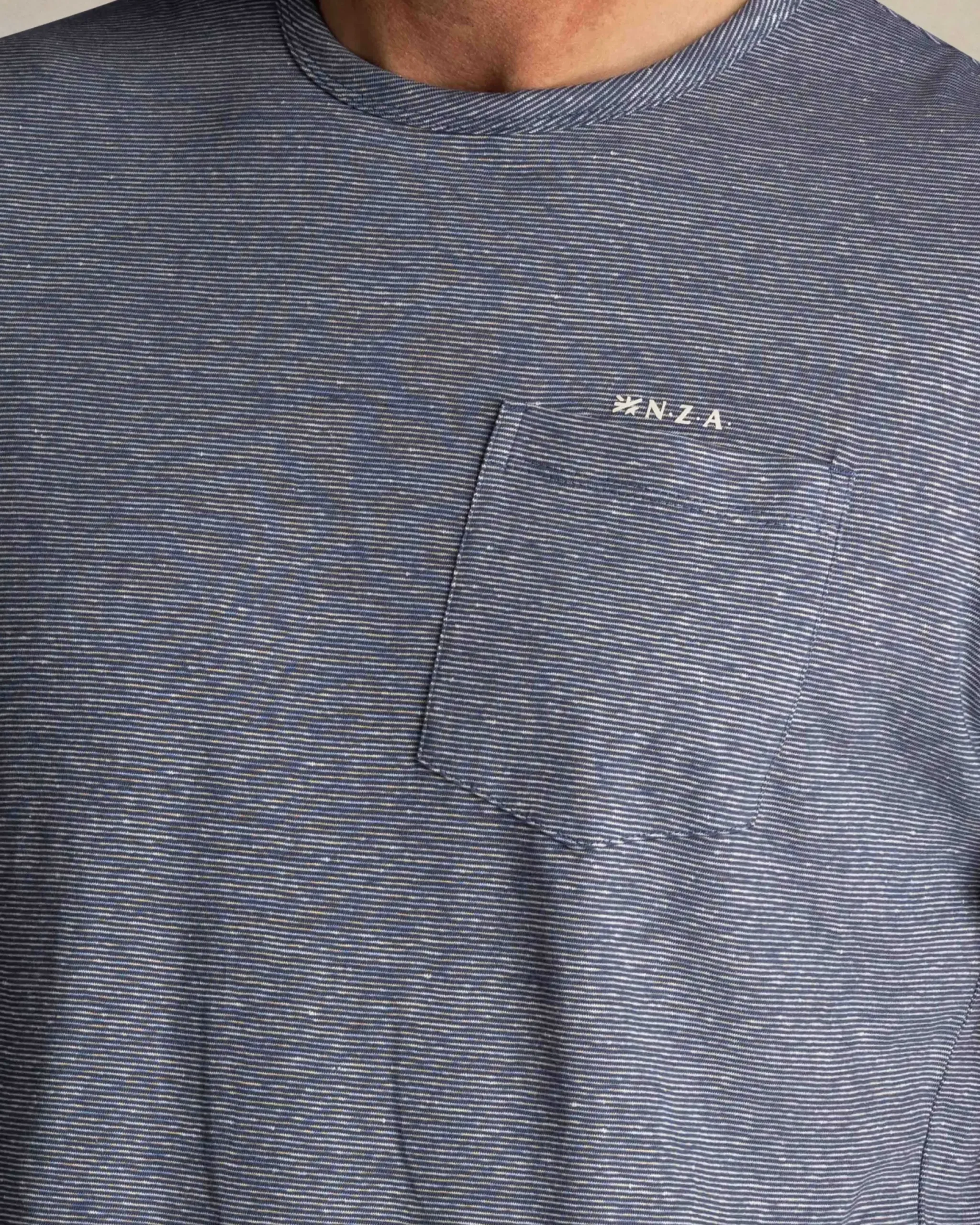 Blauw gestreept linnen T-shirt
