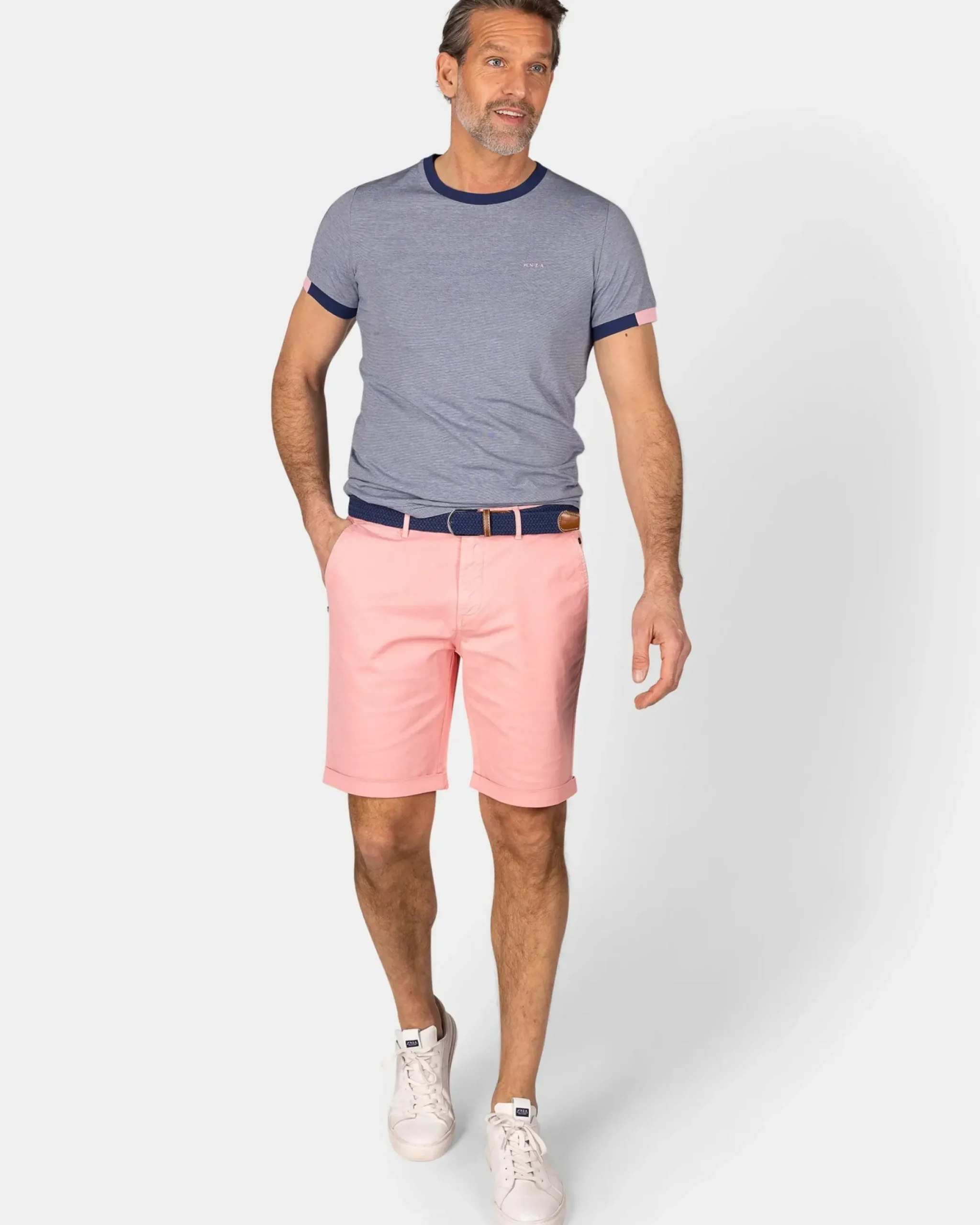 Blauwgrijs katoenen t-shirt