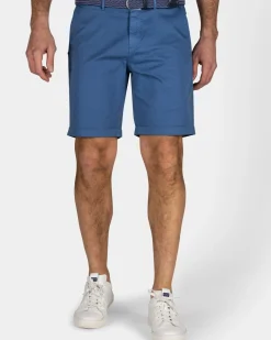 Blauw katoenen chino short