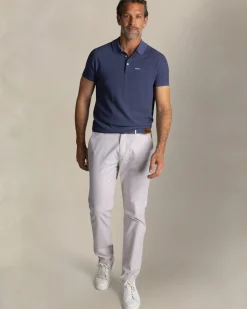 Blauw katoenen polo