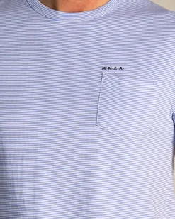 Blauw katoenen t-shirt met modaal